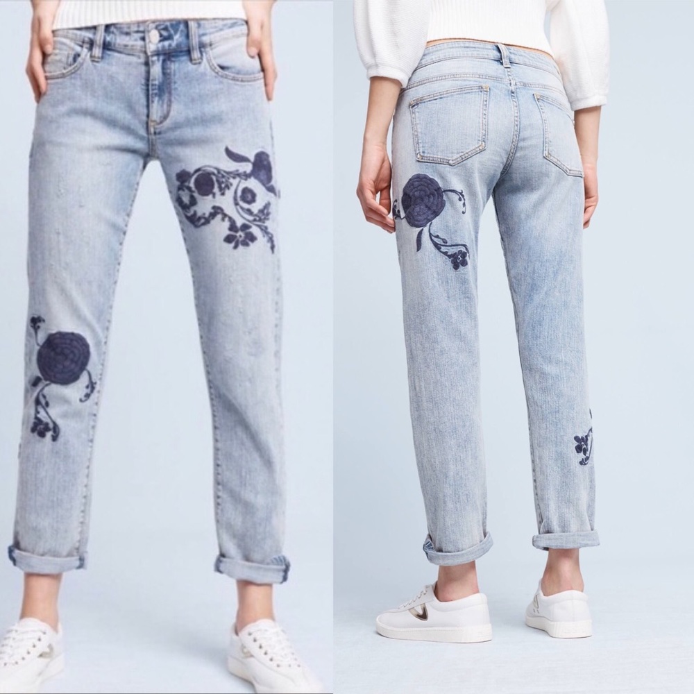 Pilcro Hyphen Embroidered Jeans